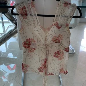 BCBG silk floral top. Size S